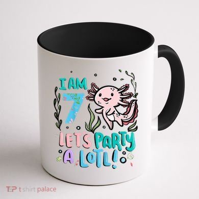 7th Birthday Axolotl - I Am 7 Let's Party A Lotl  Coffee Mug back