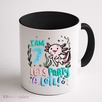 7th Birthday Axolotl - I Am 7 Let's Party A Lotl  Coffee Mug thumb 1