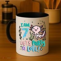 7th Birthday Axolotl - I Am 7 Let's Party A Lotl  Coffee Mug thumb 4