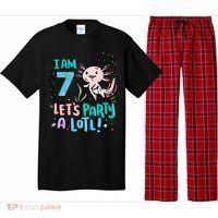 7th Birthday Axolotl - I Am 7 Let's Party A Lotl  Pajama Set thumb 0