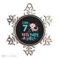 7th Birthday Axolotl - I Am 7 Let's Party A Lotl  Ornament thumb 0