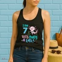 7th Birthday Axolotl - I Am 7 Let's Party A Lotl  Women's Tank Top thumb 2
