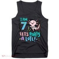 7th Birthday Axolotl - I Am 7 Let's Party A Lotl  Tank Top thumb 0