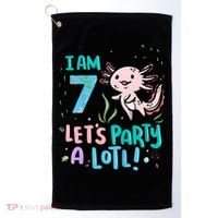 7th Birthday Axolotl - I Am 7 Let's Party A Lotl  Golf Towel thumb 0