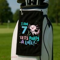 7th Birthday Axolotl - I Am 7 Let's Party A Lotl  Golf Towel thumb 2