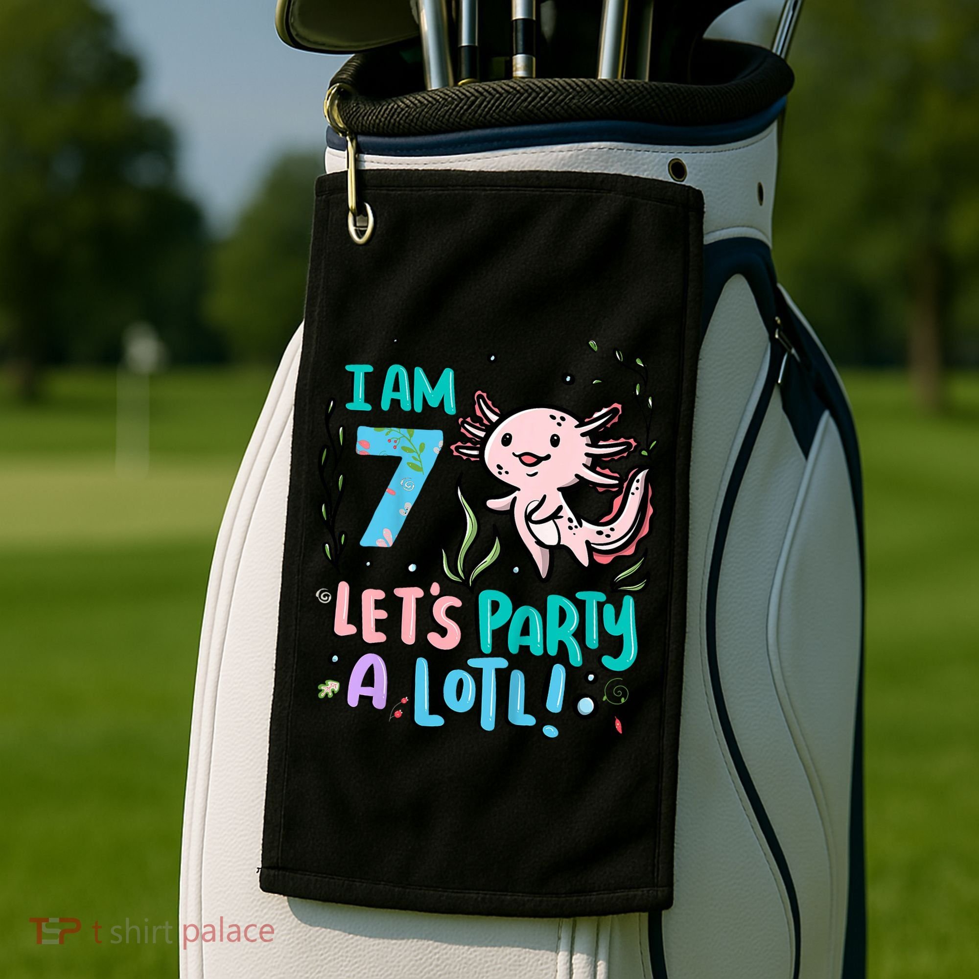 7th Birthday Axolotl - I Am 7 Let's Party A Lotl  Golf Towel