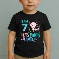 7th Birthday Axolotl - I Am 7 Let's Party A Lotl  Toddler T-Shirt thumb 2