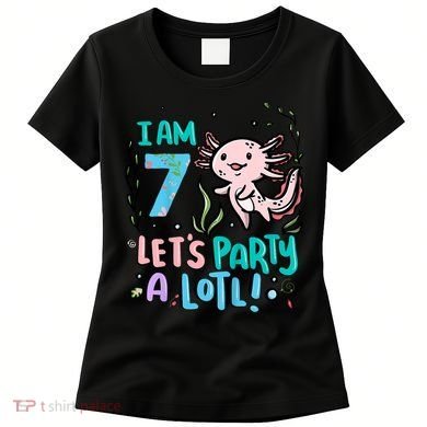 7th Birthday Axolotl - I Am 7 Let's Party A Lotl  Women's T-Shirt