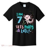 7th Birthday Axolotl - I Am 7 Let's Party A Lotl  Kids T-Shirt thumb 0