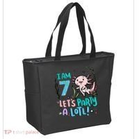 7th Birthday Axolotl - I Am 7 Let's Party A Lotl  Tote Bag thumb 2