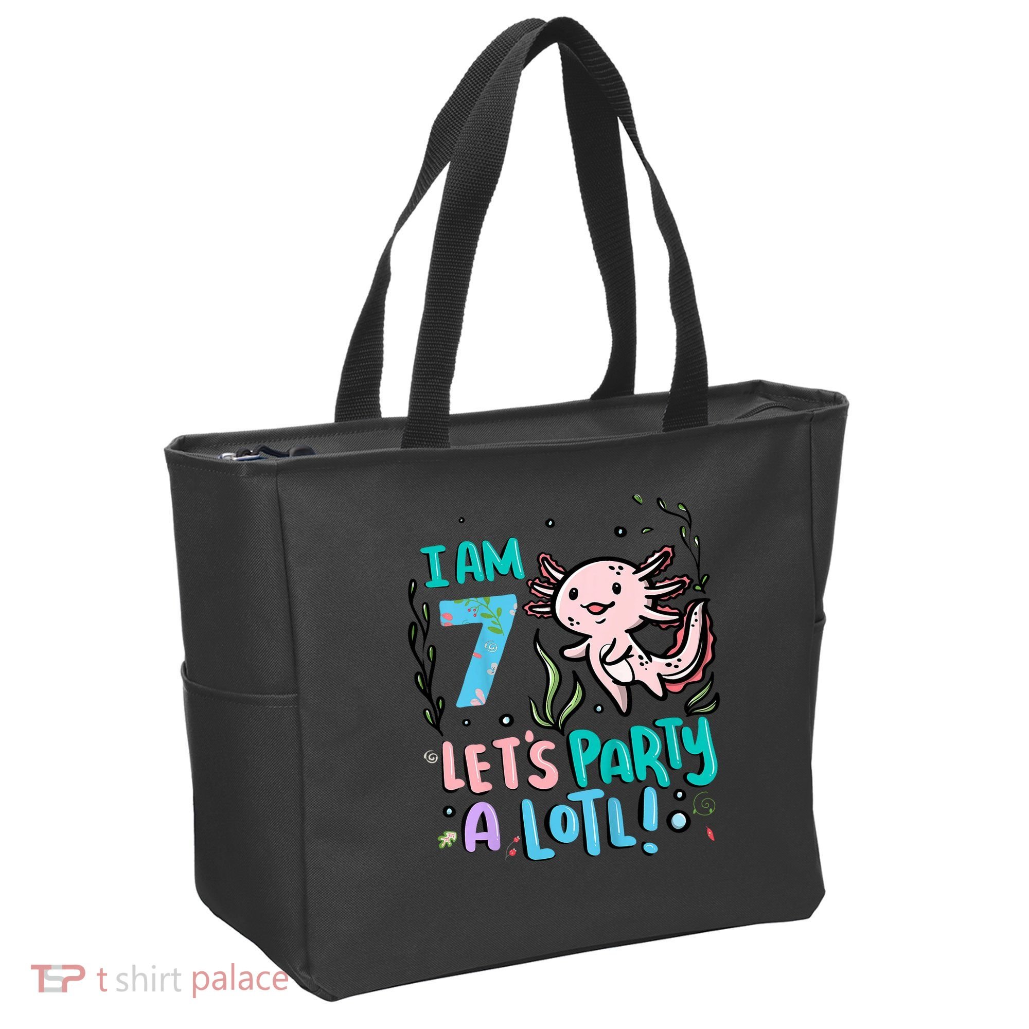 7th Birthday Axolotl - I Am 7 Let's Party A Lotl  Tote Bag