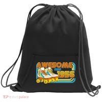 70th Birthday Awesome Since 1956 Retro Roller Skates  Sweatshirt Cinch Pack Bag thumb 0