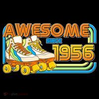 70th Birthday Awesome Since 1956 Retro Roller Skates  Ornament thumb 1