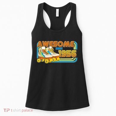 70th Birthday Awesome Since 1956 Retro Roller Skates  Women's Tank Top