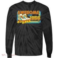 70th Birthday Awesome Since 1956 Retro Roller Skates  Tie-Dye Long Sleeve Shirt thumb 0