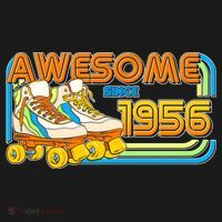 70th Birthday Awesome Since 1956 Retro Roller Skates  Women's Long Sleeve Shirt thumb 2