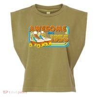 70th Birthday Awesome Since 1956 Retro Roller Skates  Garment-Dyed Women's Muscle Tee thumb 0