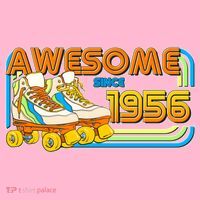 70th Birthday Awesome Since 1956 Retro Roller Skates  Long Sleeve Shirt thumb 2