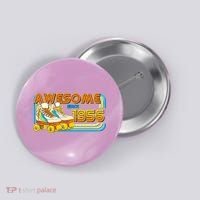 70th Birthday Awesome Since 1956 Retro Roller Skates  Button thumb 0