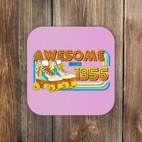 70th Birthday Awesome Since 1956 Retro Roller Skates  Coaster thumb 0
