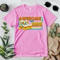 70th Birthday Awesome Since 1956 Retro Roller Skates  Premium T-Shirt thumb 2
