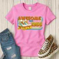 70th Birthday Awesome Since 1956 Retro Roller Skates  Women's T-Shirt thumb 3