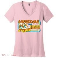 70th Birthday Awesome Since 1956 Retro Roller Skates  Women's V-Neck T-Shirt thumb 0