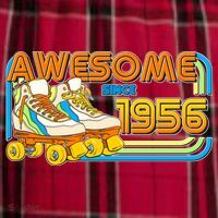 70th Birthday Awesome Since 1956 Retro Roller Skates  Men's Flannel Plaid Pajama Pants thumb 2