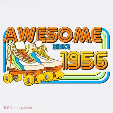 70th Birthday Awesome Since 1956 Retro Roller Skates  Comfort Colors Garment-Dyed Hooded Sweatshirt