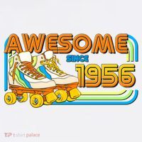 70th Birthday Awesome Since 1956 Retro Roller Skates  Comfort Colors Garment-Dyed Hooded Sweatshirt thumb 2