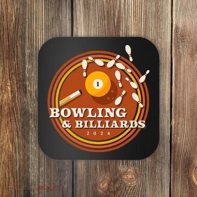 70s Bowling And Billiards Coaster