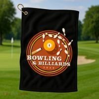 70s Bowling And Billiards Golf Towel thumb 1