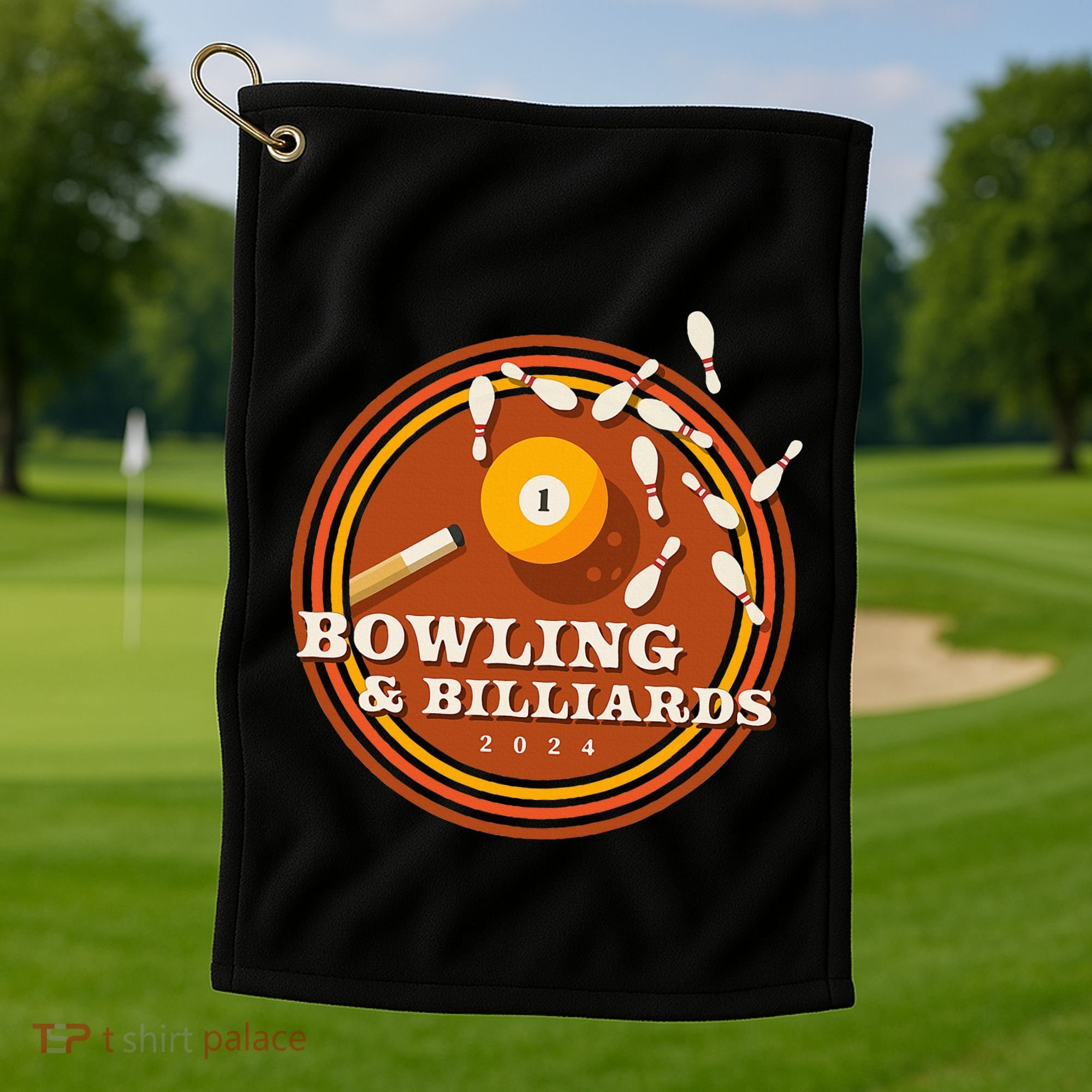 70s Bowling And Billiards Golf Towel