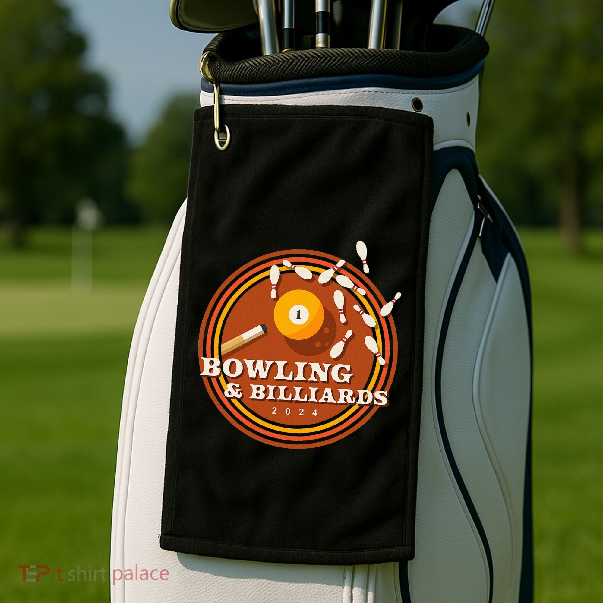 70s Bowling And Billiards Golf Towel