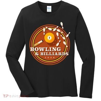 70s Bowling And Billiards Women's Long Sleeve Shirt