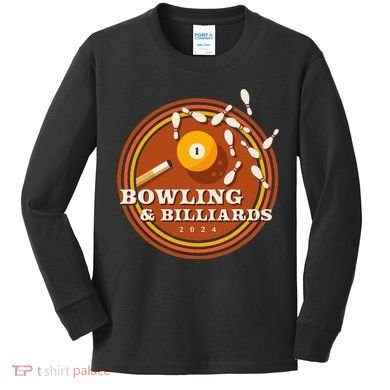 70s Bowling And Billiards Kids Long Sleeve Shirt