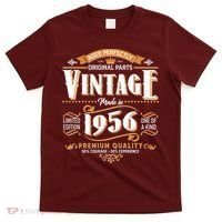 70th Birthday Age Perfectly Original Parts Vintage Made In 1956 Premium Quality T-Shirt thumb 0