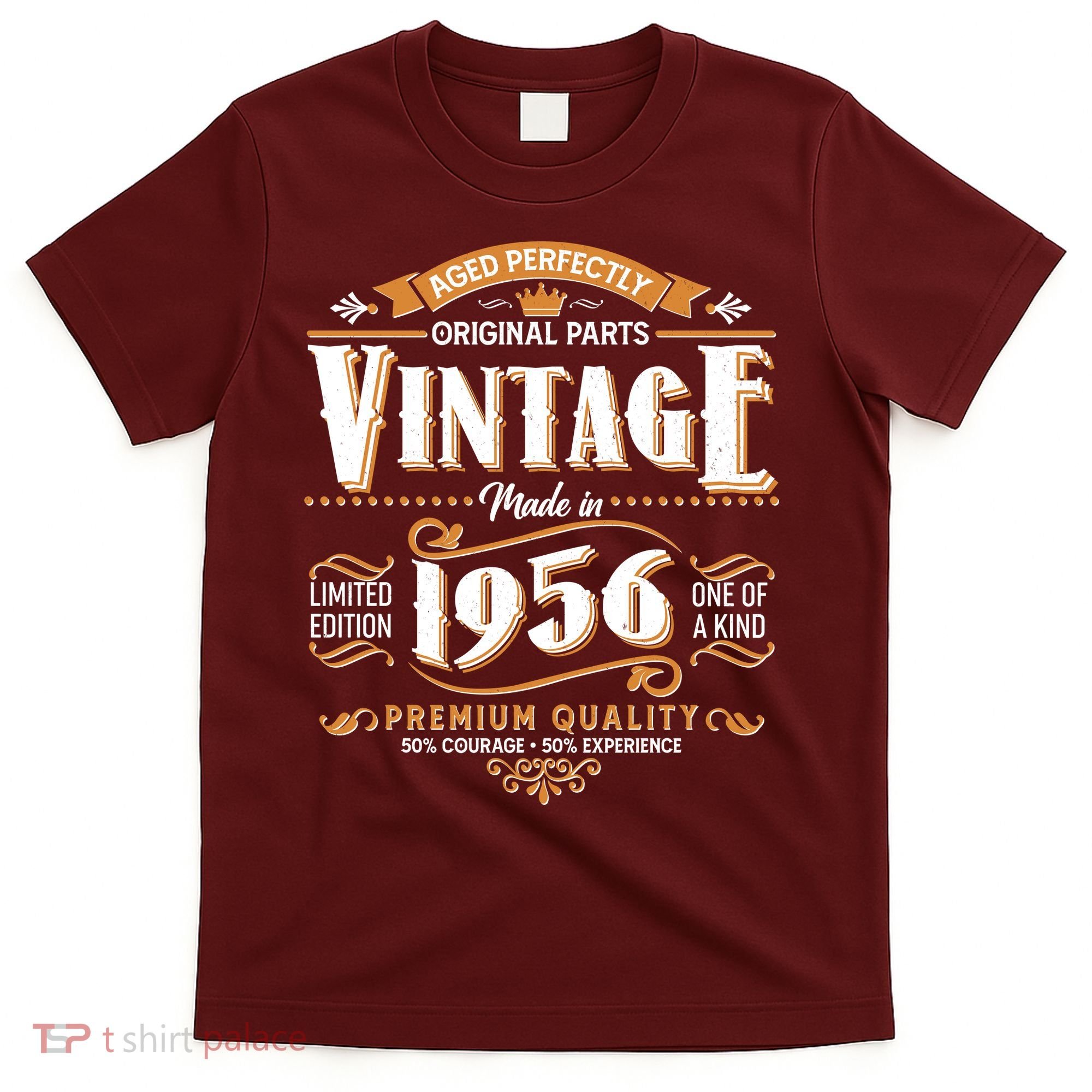 70th Birthday Age Perfectly Original Parts Vintage Made In 1956 Premium Quality T-Shirt
