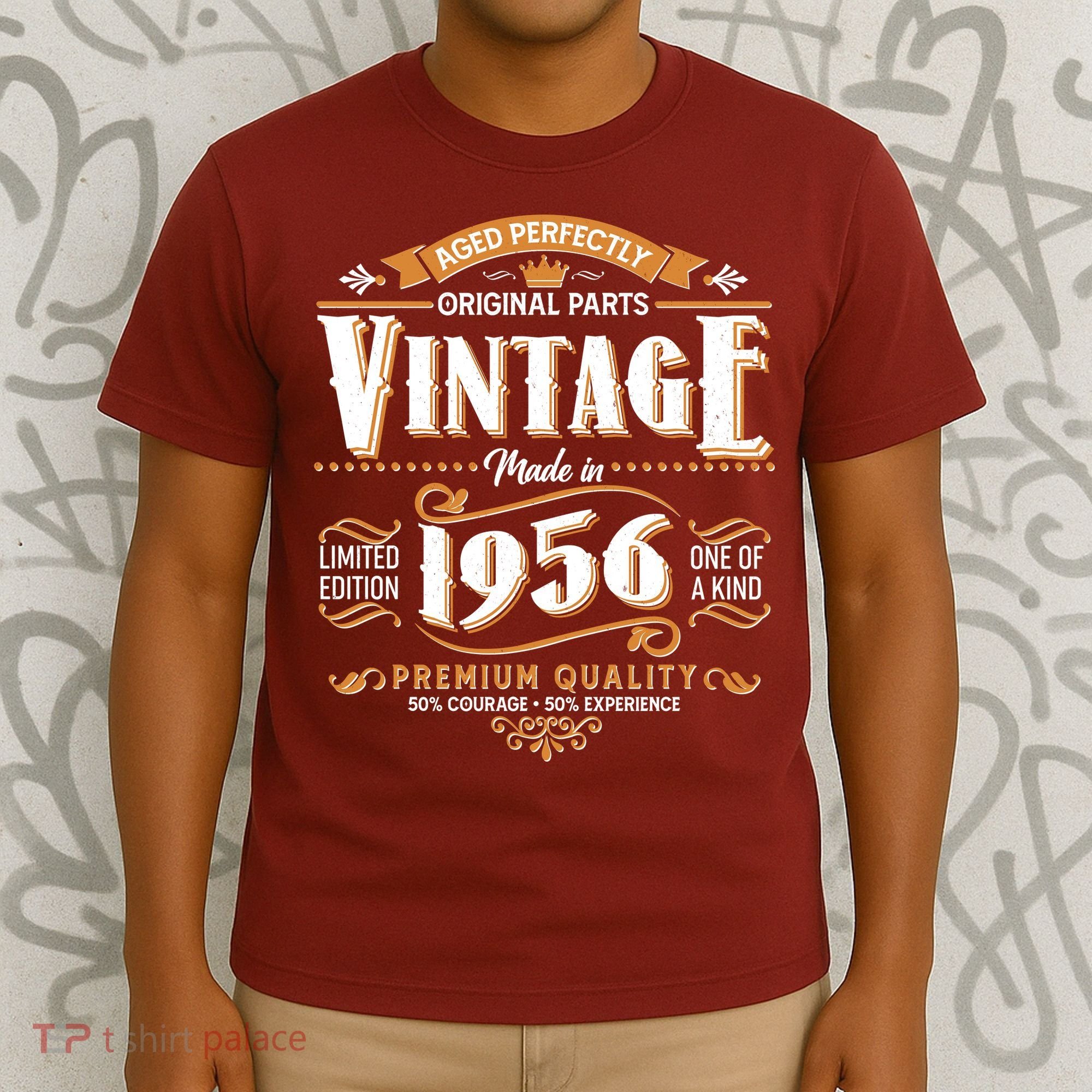 70th Birthday Age Perfectly Original Parts Vintage Made In 1956 Premium Quality T-Shirt
