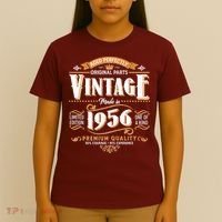 70th Birthday Age Perfectly Original Parts Vintage Made In 1956 Premium Quality T-Shirt thumb 4