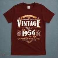 70th Birthday Age Perfectly Original Parts Vintage Made In 1956 Premium Quality T-Shirt thumb 5