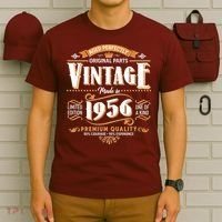 70th Birthday Age Perfectly Original Parts Vintage Made In 1956 Premium Quality T-Shirt thumb 6
