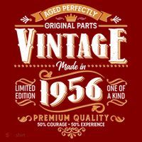 70th Birthday Age Perfectly Original Parts Vintage Made In 1956 Premium Quality T-Shirt thumb 7