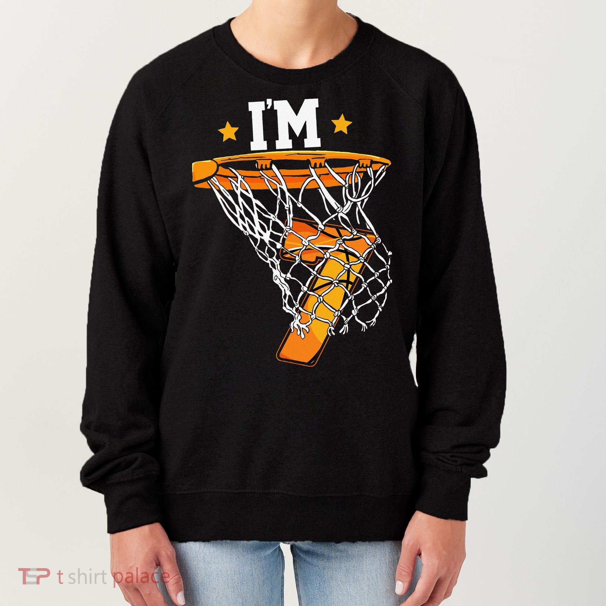 7th Birthday Basketball I'm 7 for 7th Birthday Women's Sweatshirt