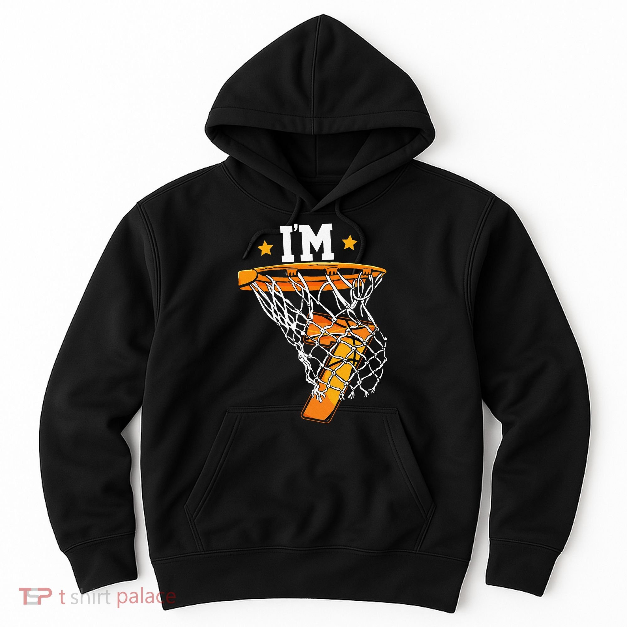 7th Birthday Basketball I'm 7 for 7th Birthday Hoodie