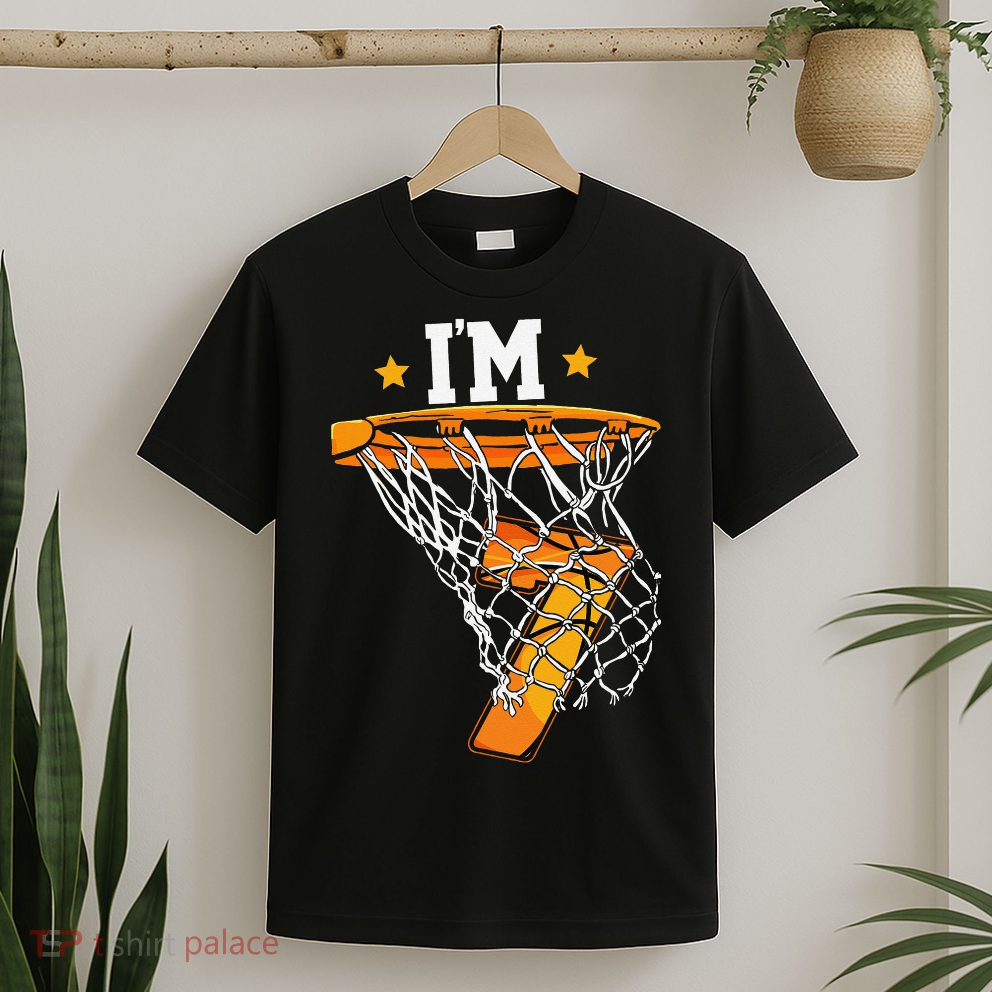 7th Birthday Basketball I'm 7 for 7th Birthday T-Shirt
