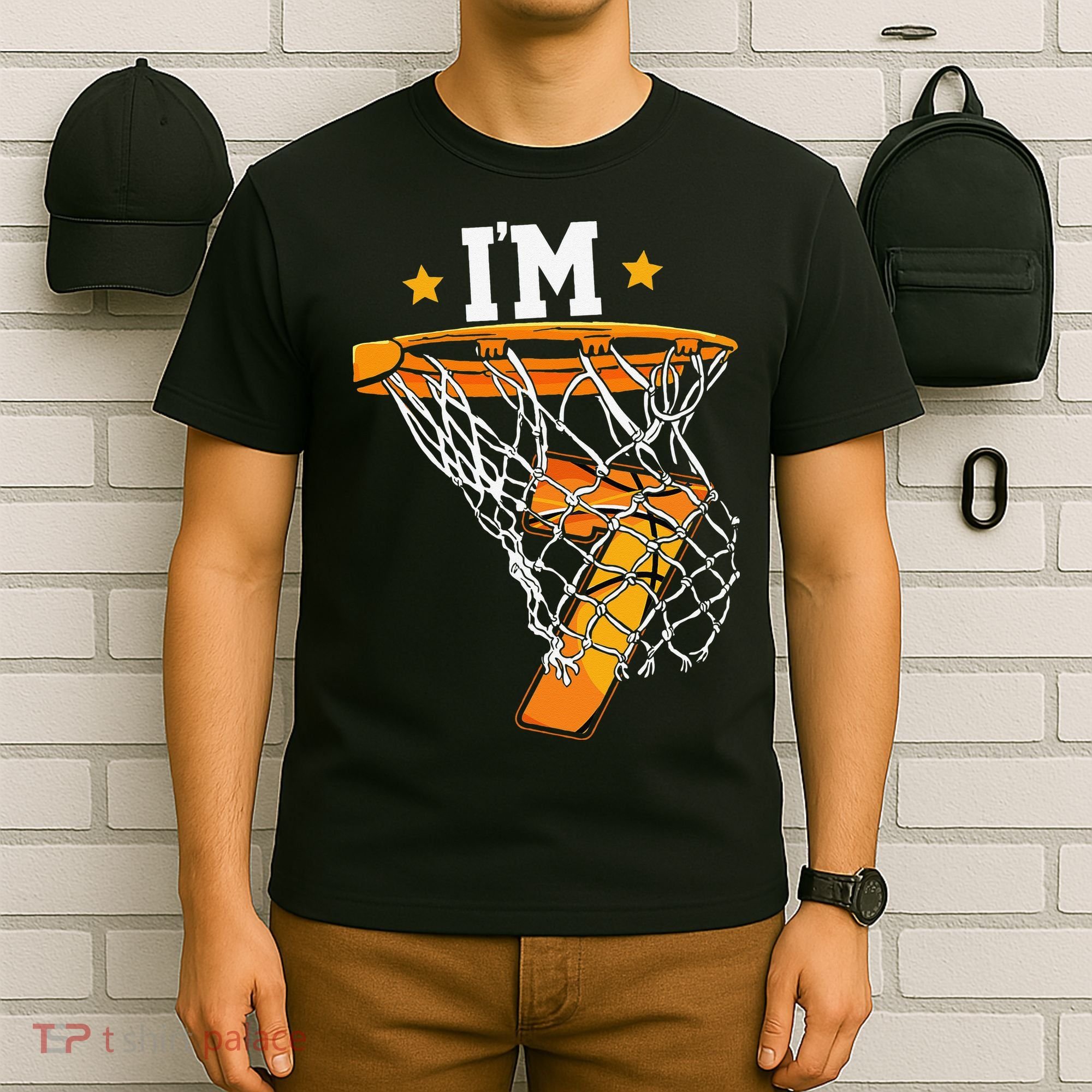 7th Birthday Basketball I'm 7 for 7th Birthday T-Shirt