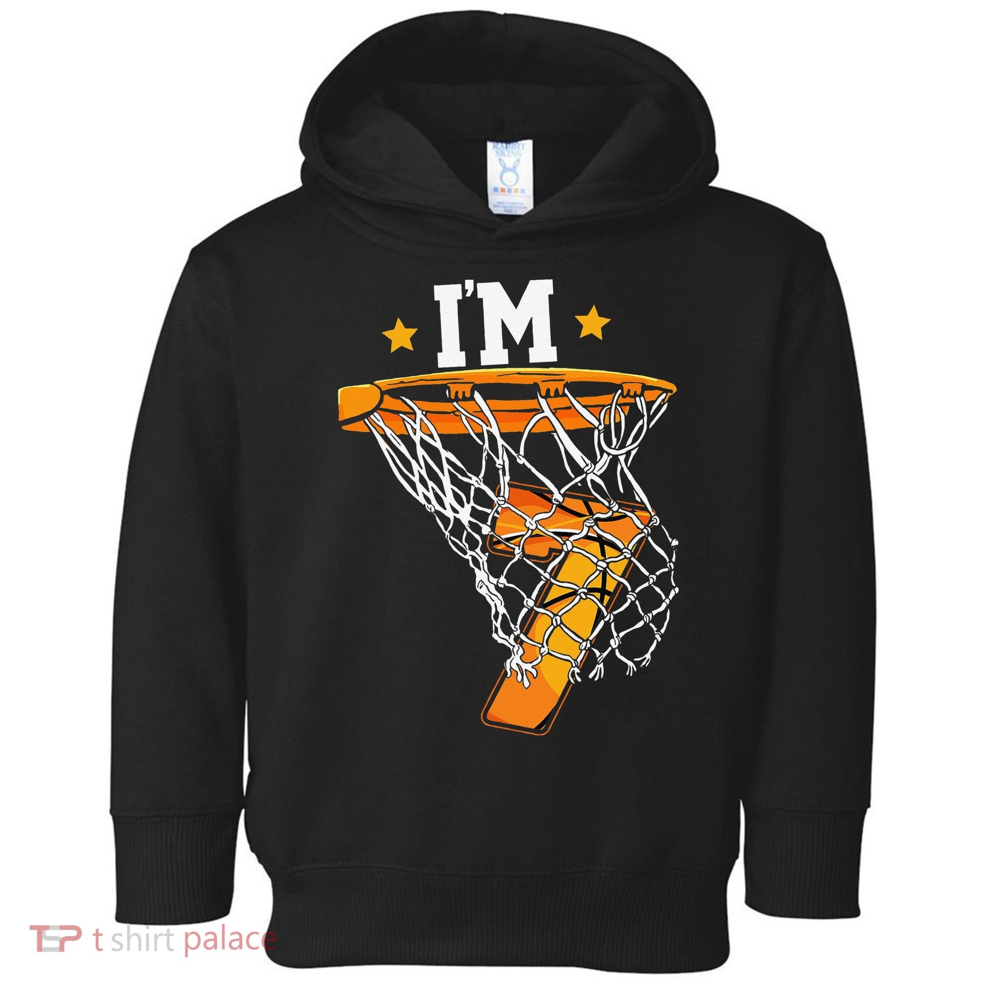 7th Birthday Basketball I'm 7 for 7th Birthday Toddler Hoodie