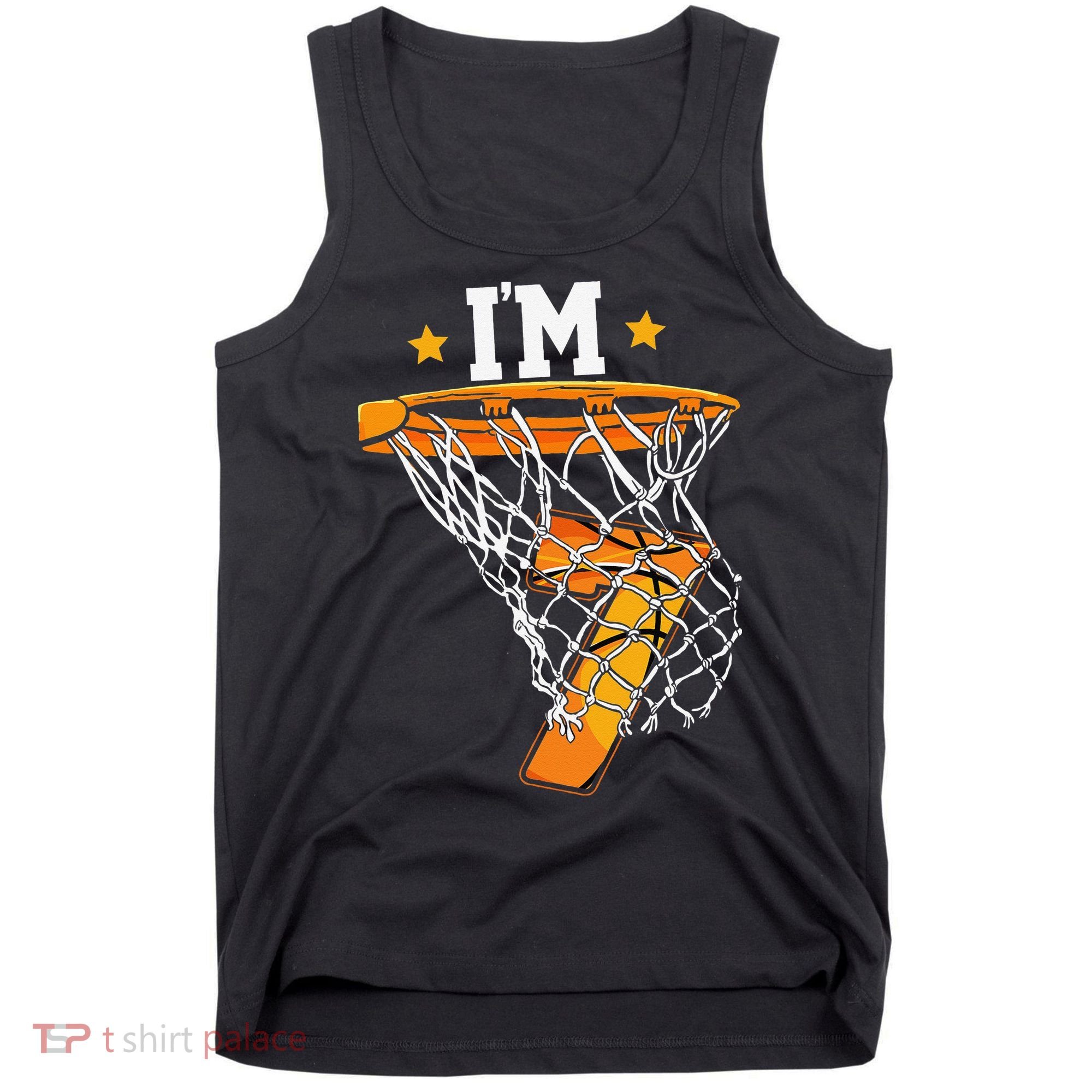 7th Birthday Basketball I'm 7 for 7th Birthday Tank Top