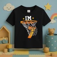 7th Birthday Basketball I'm 7 for 7th Birthday Toddler T-Shirt thumb 3